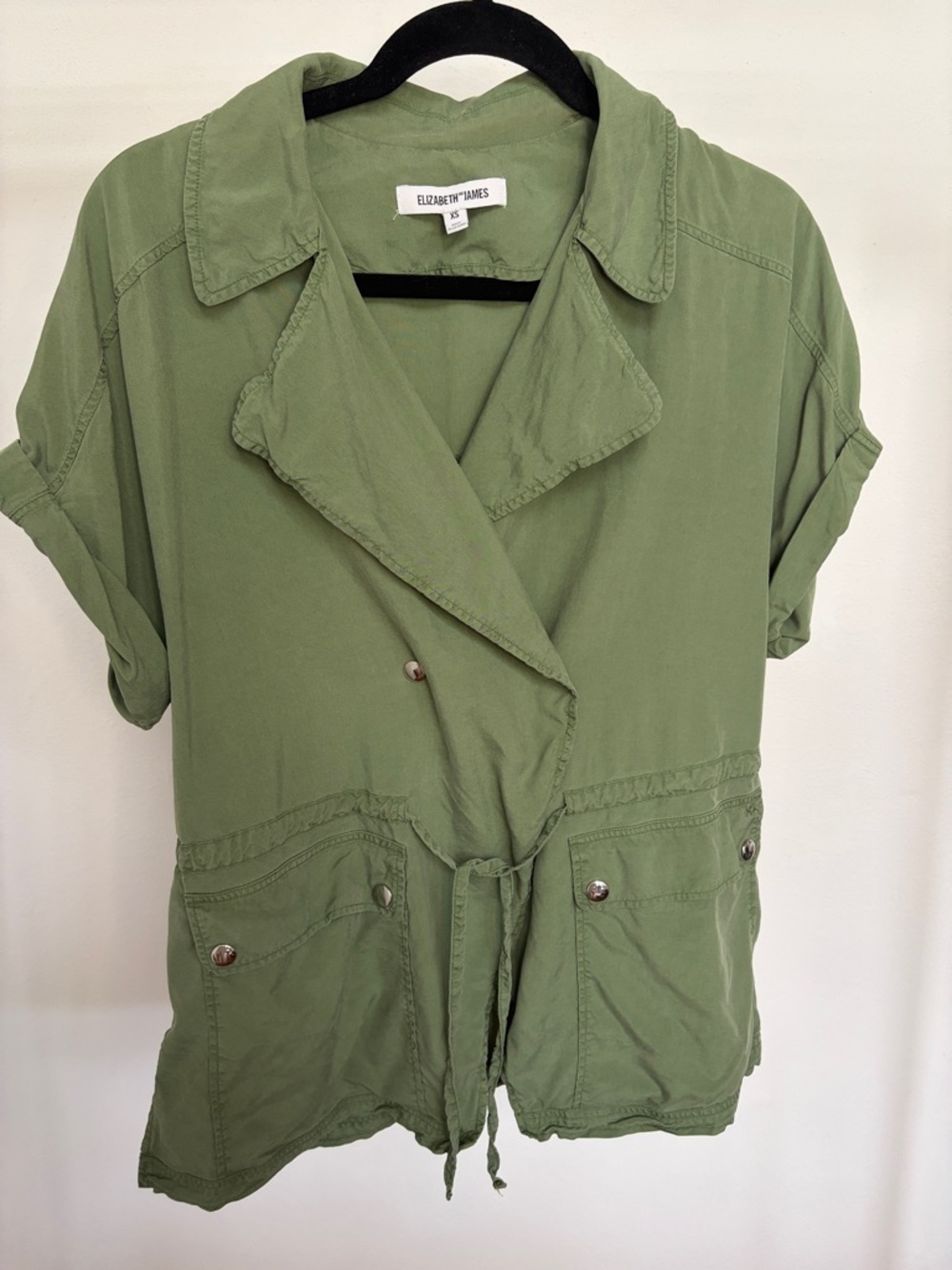 Elizabeth and James Olive Utility Drawstring Jacket
